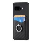 For Google Pixel 9a Carbon Fiber Card Wallet Ring Phone Case(Black) - 2