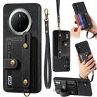 For Huawei Mate 70 Retro Cross Wristband Wallet Leather Back Phone Case(Black) - 1