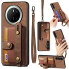 For Huawei Mate 70 Pro Retro Cross Wristband Wallet Leather Back Phone Case(Brown) - 1