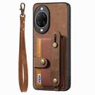 For Huawei nova 14 Retro Cross Wristband Wallet Leather Back Phone Case(Brown) - 2