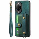 For Huawei nova 14 Retro Cross Wristband Wallet Leather Back Phone Case(Green) - 2