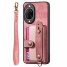 For Huawei nova 14 Ultra Retro Cross Wristband Wallet Leather Back Phone Case(Pink) - 2