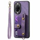 For Huawei nova 14 Ultra Retro Cross Wristband Wallet Leather Back Phone Case(Purple) - 2