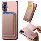 For Huawei nova 13 Retro Magsafe Card Bag PU Back Cover Phone Case(Pink) - 1