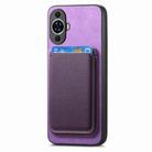For Huawei nova 13 Pro Retro Magsafe Card Bag PU Back Cover Phone Case(Purple) - 2
