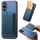 For Huawei nova 12 Retro Magsafe Card Bag PU Back Cover Phone Case(Blue) - 1