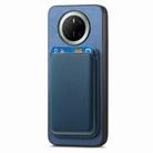 For Huawei Mate 70 Retro Magsafe Card Bag PU Back Cover Phone Case(Blue) - 2