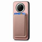 For Huawei Mate 70 Retro Magsafe Card Bag PU Back Cover Phone Case(Pink) - 2