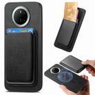 For Huawei Mate 70 Retro Magsafe Card Bag PU Back Cover Phone Case(Black) - 1