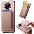 For Huawei Mate 70 Pro Retro Magsafe Card Bag PU Back Cover Phone Case(Pink) - 1