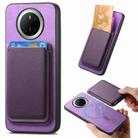 For Huawei Mate 70 Pro Retro Magsafe Card Bag PU Back Cover Phone Case(Purple) - 1
