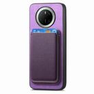 For Huawei Mate 70 Pro Retro Magsafe Card Bag PU Back Cover Phone Case(Purple) - 2