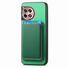 For OnePlus 13 Retro Magsafe Card Bag PU Back Cover Phone Case(Green) - 2