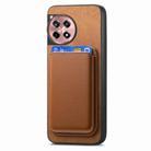 For OnePlus Ace 3 / 12R 5G Retro Magsafe Card Bag PU Back Cover Phone Case(Brown) - 2