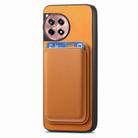 For OnePlus Ace 3 / 12R 5G Retro Magsafe Card Bag PU Back Cover Phone Case(Yellow) - 2