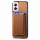 For Motorola Moto G35 Retro Magsafe Card Bag PU Back Cover Phone Case(Brown) - 2