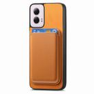 For Motorola Moto G55 Retro Magsafe Card Bag PU Back Cover Phone Case(Yellow) - 2