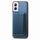 For Motorola Moto G55 Retro Magsafe Card Bag PU Back Cover Phone Case(Blue) - 2