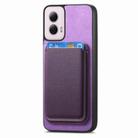 For Motorola Moto G55 Retro Magsafe Card Bag PU Back Cover Phone Case(Purple) - 2