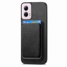 For Motorola Moto G Power 2024 5G Retro Magsafe Card Bag PU Back Cover Phone Case(Black) - 2