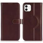 For iPhone 11 Genuine Leather Card Wallet MagSafe Phone Case(Dark Brown) - 1
