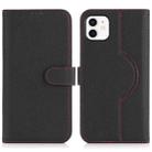 For iPhone 11 Genuine Leather Card Wallet MagSafe Phone Case(Litchi Black) - 1