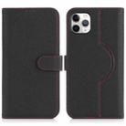 For iPhone 11 Pro Max Genuine Leather Card Wallet MagSafe Phone Case(Litchi Black) - 1