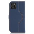 For iPhone 12 / 12 Pro Genuine Leather Card Wallet MagSafe Phone Case(Litchi Dark Blue) - 3