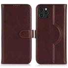 For iPhone 13 Pro Genuine Leather Card Wallet MagSafe Phone Case(Dark Brown) - 1