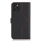 ForiPhone 13 Pro Max / 12 Pro Max Genuine Leather Card Wallet MagSafe Phone Case(Litchi Black) - 3