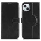 For iPhone 15 Genuine Leather Card Wallet MagSafe Phone Case(Black) - 1