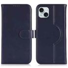 For iPhone 15 Genuine Leather Card Wallet MagSafe Phone Case(Dark Blue) - 1