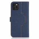For iPhone 15 Genuine Leather Card Wallet MagSafe Phone Case(Litchi Dark Blue) - 3