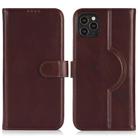 For iPhone 15 Pro Genuine Leather Card Wallet MagSafe Phone Case(Dark Brown) - 1