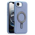 For iPhone 16e Silver Shield MagSafe Holder Shockproof Phone Case(Blue) - 1