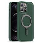 For iPhone 12 Pro Silver Shield MagSafe Holder Shockproof Phone Case(Green) - 1