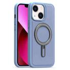 For iPhone 13 Silver Shield MagSafe Holder Shockproof Phone Case(Blue) - 1
