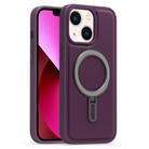 For iPhone 13 Silver Shield MagSafe Holder Shockproof Phone Case(Purple) - 1