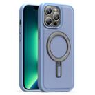 For iPhone 13 Pro Max Silver Shield MagSafe Holder Shockproof Phone Case(Blue) - 1