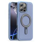 For iPhone 16 Pro Max Silver Shield MagSafe Holder Shockproof Phone Case(Blue) - 1