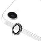 For iPhone 16e ENKAY Hat-Prince Glitter Rear Camera Lens Aluminium Alloy Ring Tempered Glass Film(Black) - 1
