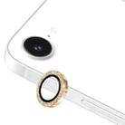For iPhone 16e ENKAY Hat-Prince Glitter Rear Camera Lens Aluminium Alloy Ring Tempered Glass Film(Golden) - 1
