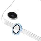 For iPhone 16e ENKAY Hat-Prince Glitter Rear Camera Lens Aluminium Alloy Ring Tempered Glass Film(Sierra Blue) - 1