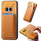 For Nothing CMF Phone 1 Retro Magsafe Card Bag PU Back Cover Phone Case(Yellow) - 1