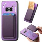 For Nothing Phone 2a Retro Magsafe Card Bag PU Back Cover Phone Case(Purple) - 1