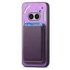For Nothing Phone 2a Retro Magsafe Card Bag PU Back Cover Phone Case(Purple) - 2