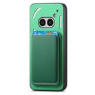 For Nothing Phone 2a Retro Magsafe Card Bag PU Back Cover Phone Case(Green) - 2