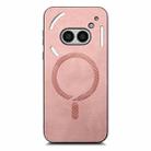 For Nothing Phone 2a Retro Magsafe Magnetic PU Back Cover Phone Case(Pink) - 2