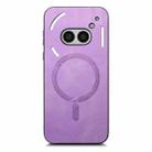 For Nothing Phone 2a Retro Magsafe Magnetic PU Back Cover Phone Case(Purple) - 2