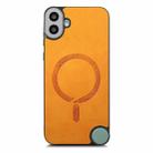 For Nothing CMF Phone 1 Retro Magsafe Magnetic PU Back Cover Phone Case(Yellow) - 2